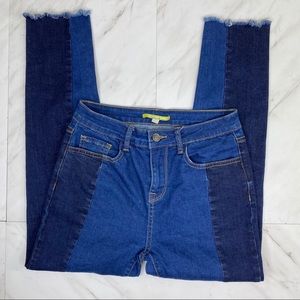 Gianni Bini Two Tone High Waist Blue Jeans Small